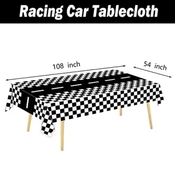 Checkered Flag Tablecloths for Racing Parties - 3 Pack