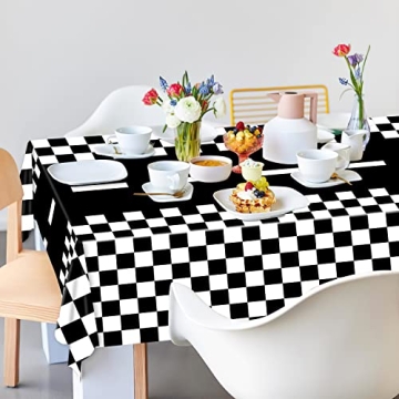 Checkered Flag Tablecloths for Racing Parties - 3 Pack