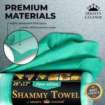 Premium 2pk +1 Free Shammy Cloth for Car Drying - 26"x17" - Super Absorbent Chamois Towel for Car - Scratch-Free, Reusable & Soft
