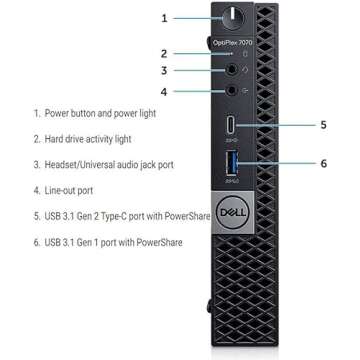 Dell OptiPlex 7070 Business Mini Desktop Computer, Core i5-9500T, 16GB DDR4 RAM, 1TB SSD, Displayport, Keyboard and Mouse, Windows 10 Pro (Renewed)
