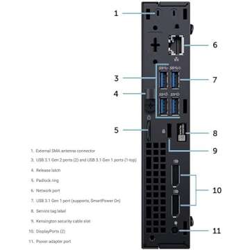 Dell OptiPlex 7070 Business Mini Desktop Computer, Core i5-9500T, 16GB DDR4 RAM, 1TB SSD, Displayport, Keyboard and Mouse, Windows 10 Pro (Renewed)