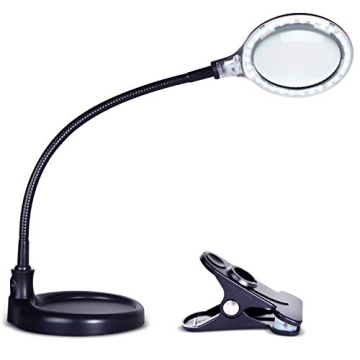 Brightech LightView Pro Flex 2 in 1 Magnifying Desk Lamp, 1.75x Light Magnifier, Adjustable Magnifyi...