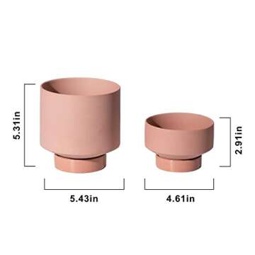 UBEE Terracotta Plant Pots Set of 2 with Drainage Hole for Indoor Plants