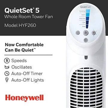 Honeywell HYF260 Quiet Set Tower Fan Ultra Quiet Cooling