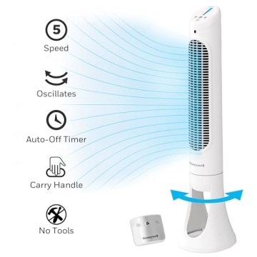 Honeywell HYF260 Quiet Set Tower Fan Ultra Quiet Cooling