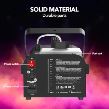 UPGREY 1500W Fog Machine with Lights for Events