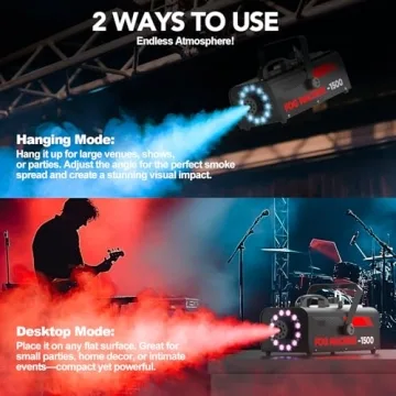 UPGREY 1500W Fog Machine with Lights for Events