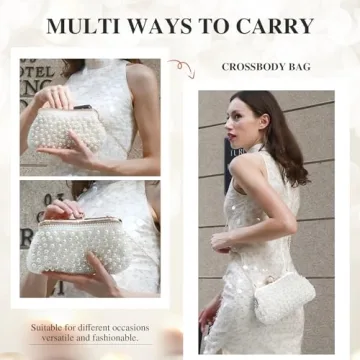 Stylish UBORSE Pearl Clutch for Weddings and Events