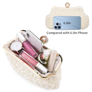 Stylish UBORSE Pearl Clutch for Weddings and Events