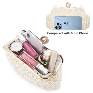 Stylish UBORSE Pearl Clutch for Weddings and Events
