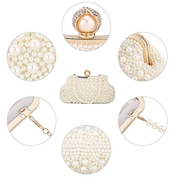 Stylish UBORSE Pearl Clutch for Weddings and Events