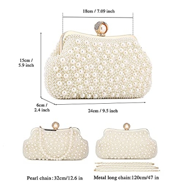 Stylish UBORSE Pearl Clutch for Weddings and Events