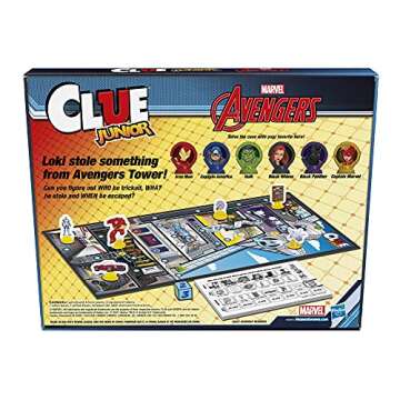 Hasbro Gaming Clue Junior: Marvel Avengers Edition Board Game for Kids Ages 5+, Loki's Big Trick, Classic Mystery for 2-6 Players (Amazon Exclusive)