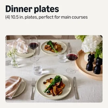 Durable & Stylish Amazon Basics Glazed Stoneware Dinner Plates Set