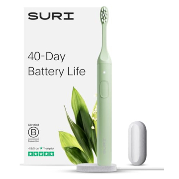 SURI Electric Toothbrush - Sustainable Travel Sonic Brush with UV Case, Ideal Gift for All
