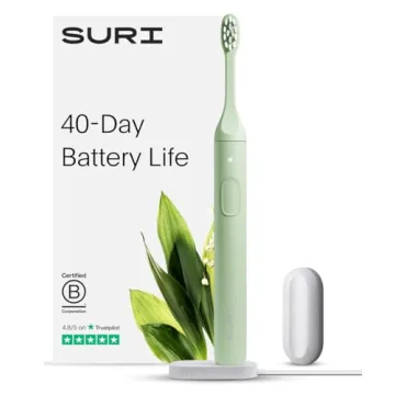 SURI Electric Toothbrush - Sustainable Travel Sonic Brush with UV Case, Ideal Gift for All