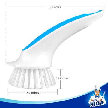 MR.SIGA Pot and Pan Cleaning Brush - Pack of 2, Ergonomic, Durable, Effective