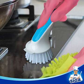 MR.SIGA Pot and Pan Cleaning Brush - Durable & Ergonomic