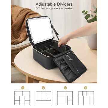 Luxury Makeup Bag with Lighted Mirror for Travel