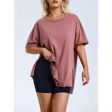 Shop EXLURA Womens Oversized Summer T Shirts for Comfort