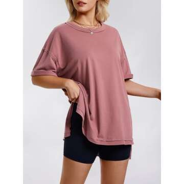 Shop EXLURA Womens Oversized Summer T Shirts for Comfort
