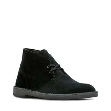 Clarks Men's Bushacre 2 Chukka Boot, Black Suede, 10