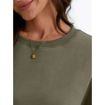 EFAN Womens Oversized Sweatshirts Crewneck y2k Hoodies Fall Fashion Outfits Teen Girls Cute Sweater 2025 Winter Clothes ArmyGreen S