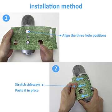 YOUSHARES Blue Yeti Pop Filter - Cute Glitter Sticker, Bling Diamond Shiny Skin with Mic Foam Winscreen Compatible with Blue Yeti Microphones (Silver)