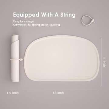 Cuddle Campus Silicone Placemat with Raised Edges for Kids, Non-Slip Design for Easy Dining and Stor...