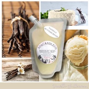 304CandleCo Large Squeeze Soy Wax Melt - 50 SCENTS! Aromatic Experience in Vanilla Butter Cream