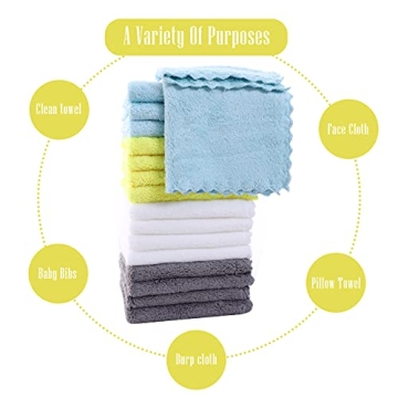 Cute Castle Ultra-Soft Baby Washcloths 16 Pack for All Ages