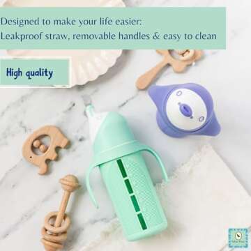 Set of 2 Glass Toddler Sippy Cups | Spill-Proof & Stylish