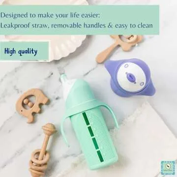 Set of 2 Glass Toddler Sippy Cups | Spill-Proof & Stylish