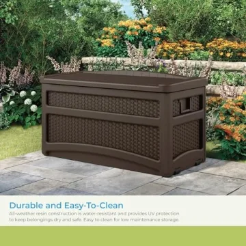 Suncast 73 Gallon Outdoor Storage Chest for Patio Use