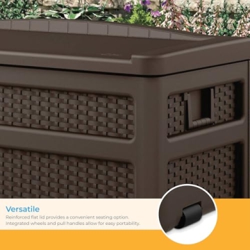 Suncast 73 Gallon Outdoor Storage Chest for Patio Use