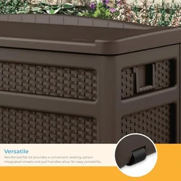 Suncast 73 Gallon Outdoor Storage Chest for Patio Use