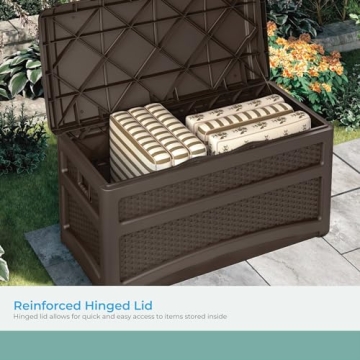Suncast 73 Gallon Outdoor Storage Chest for Patio Use