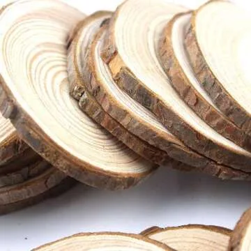 Natural Wood Slices 10 Pcs 4"-4.7" Craft Wood Slices Unfinished Wooden Circles Wood Coasters Great for Arts and Crafts Christmas Ornaments DIY Crafts