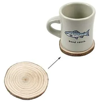 Natural Wood Slices 10 Pcs 4"-4.7" Craft Wood Slices Unfinished Wooden Circles Wood Coasters Great for Arts and Crafts Christmas Ornaments DIY Crafts