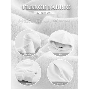 Trendy Queen Womens Oversized Hoodies Fleece Sweatshirts Sweaters Spring Outfits 2025 Pullover Fall Winter Clothes White S