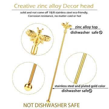 Bumble Bee Cocktail Stirrers - 4Pcs Stainless Steel Set