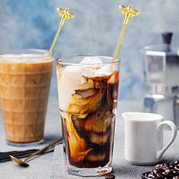 Bumble Bee Cocktail Stirrers - 4Pcs Stainless Steel Set