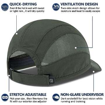GADIEMKENSD Quick Dry Run Hat Cooling Breathable Mesh