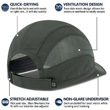 GADIEMKENSD Quick Dry Run Hat Cooling Breathable Mesh