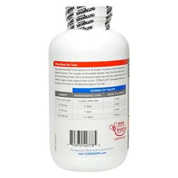 Nutramax Cosequin Maximum Strength Joint Health Supplement for Dogs - With Glucosamine, Chondroitin, MSM, and Hyaluronic Acid, 250 Chewable Tablets