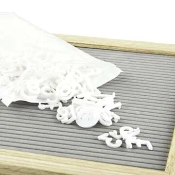 Letter Board by Crystal Lemon, 317 Pre-cut Letters Numbers & Symbols, Felt Letter Board, 10x10 Inches, Changeable Wooden Message Board Sign, Wood Frame, Wall Mount, Free Standing(Gray)