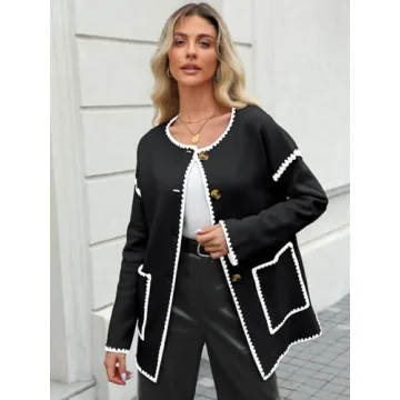 LILLUSORY Women's Trendy Open Front Cardigan for Fall