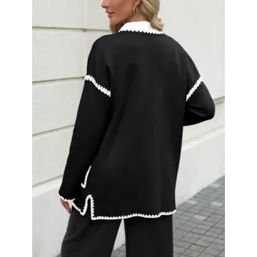 LILLUSORY Women's Trendy Open Front Cardigan for Fall