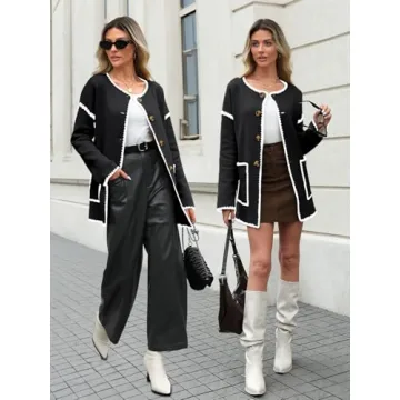 LILLUSORY Women's Trendy Open Front Cardigan for Fall