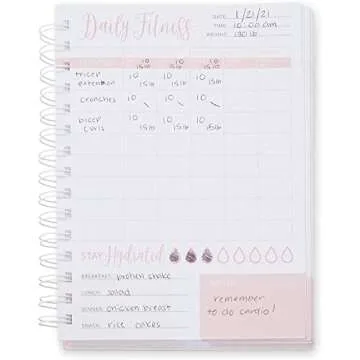 Stylish Fitness Tracker Journal for Women in Pink
